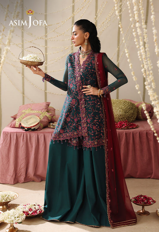 AJUFC-23 Embroidered Chiffon Unstitched 3 Pcs