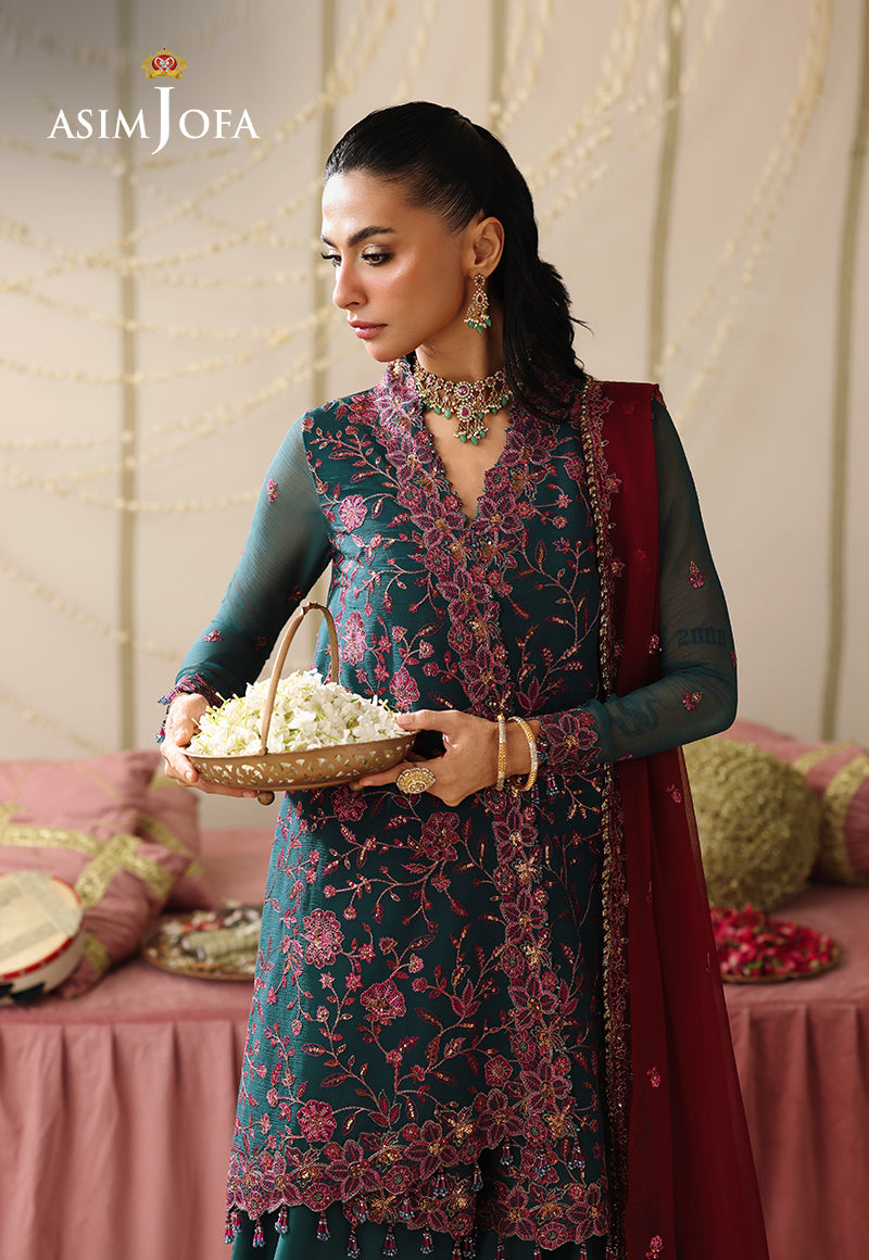 AJUFC-23 Embroidered Chiffon Unstitched 3 Pcs