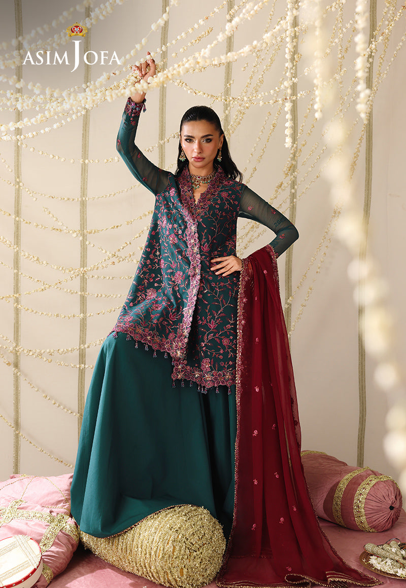 AJUFC-23 Embroidered Chiffon Unstitched 3 Pcs