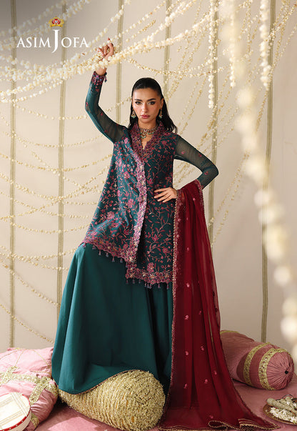 AJUFC-23 Embroidered Chiffon Unstitched 3 Pcs