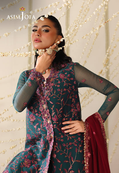 AJUFC-23 Embroidered Chiffon Unstitched 3 Pcs