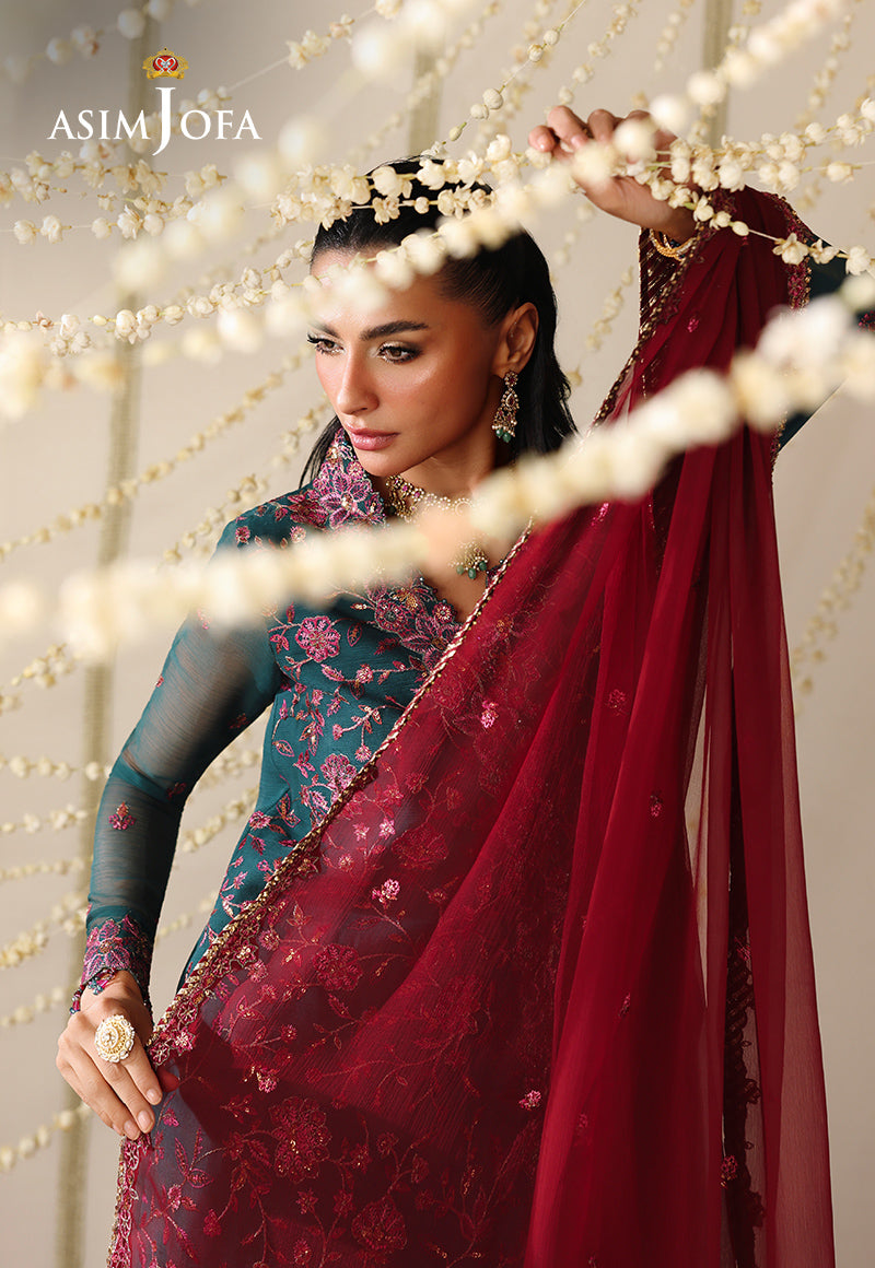 AJUFC-23 Embroidered Chiffon Unstitched 3 Pcs