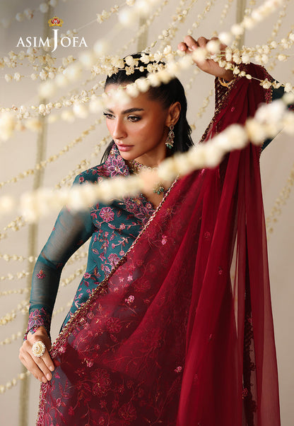 AJUFC-23 Embroidered Chiffon Unstitched 3 Pcs