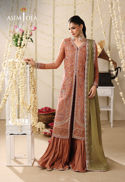AJUFC-11 Embroidered Chiffon Unstitched 3 Pcs