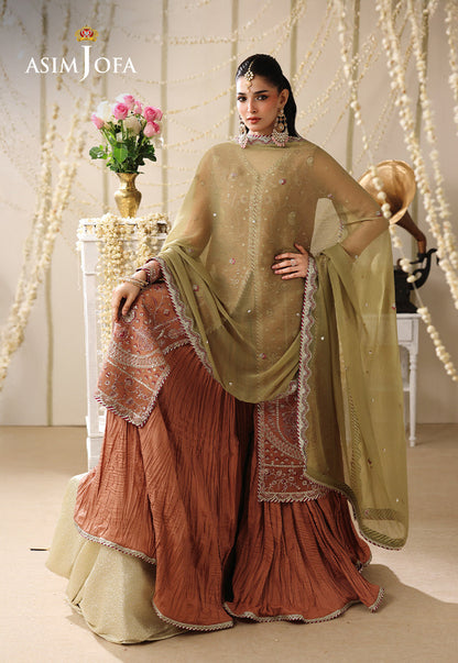 AJUFC-11 Embroidered Chiffon Unstitched 3 Pcs