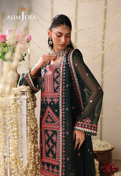 AJUFC-13 Embroidered Chiffon Unstitched 3 Pcs