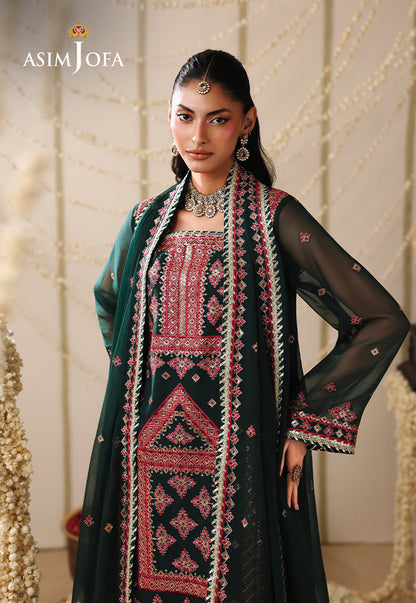AJUFC-13 Embroidered Chiffon Unstitched 3 Pcs