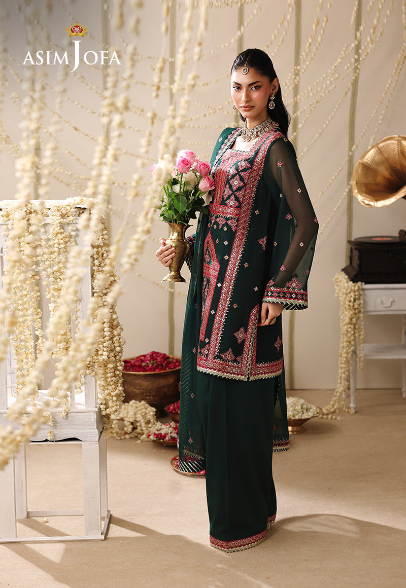 AJUFC-13 Embroidered Chiffon Unstitched 3 Pcs