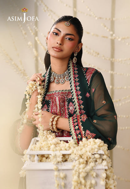 AJUFC-13 Embroidered Chiffon Unstitched 3 Pcs
