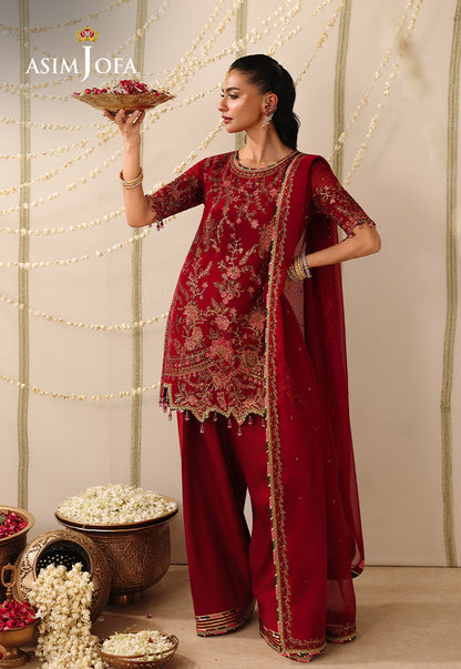 AJUFC-25 Embroidered Chiffon Unstitched 3 Pcs