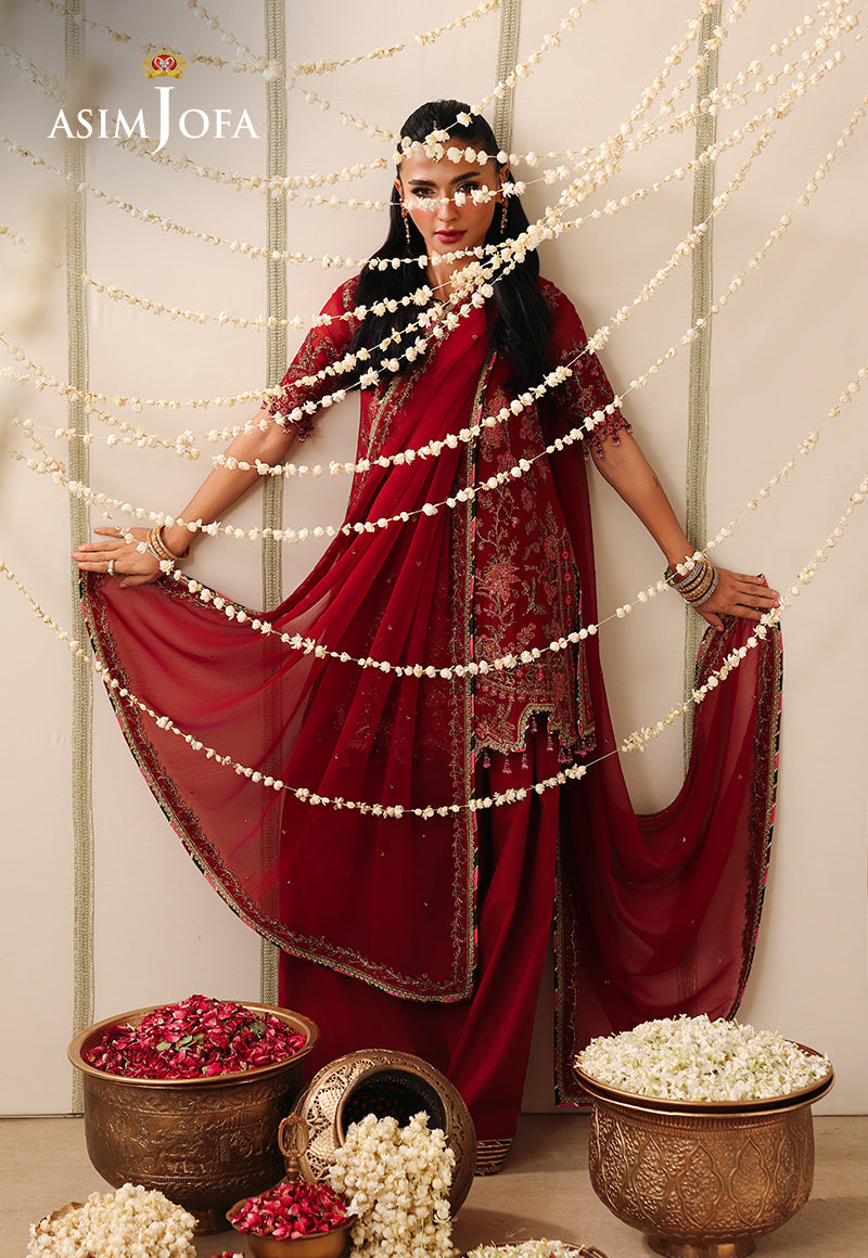 AJUFC-25 Embroidered Chiffon Unstitched 3 Pcs