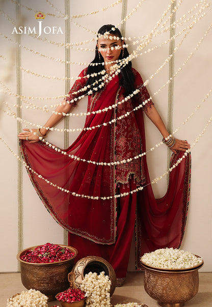 AJUFC-25 Embroidered Chiffon Unstitched 3 Pcs