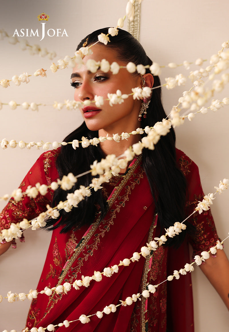 AJUFC-25 Embroidered Chiffon Unstitched 3 Pcs