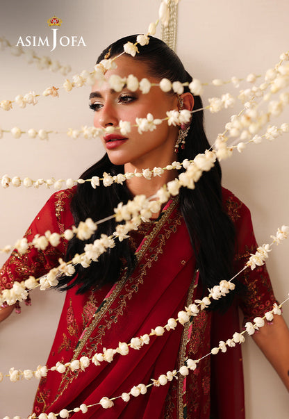 AJUFC-25 Embroidered Chiffon Unstitched 3 Pcs