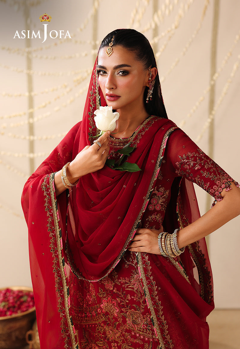 AJUFC-25 Embroidered Chiffon Unstitched 3 Pcs