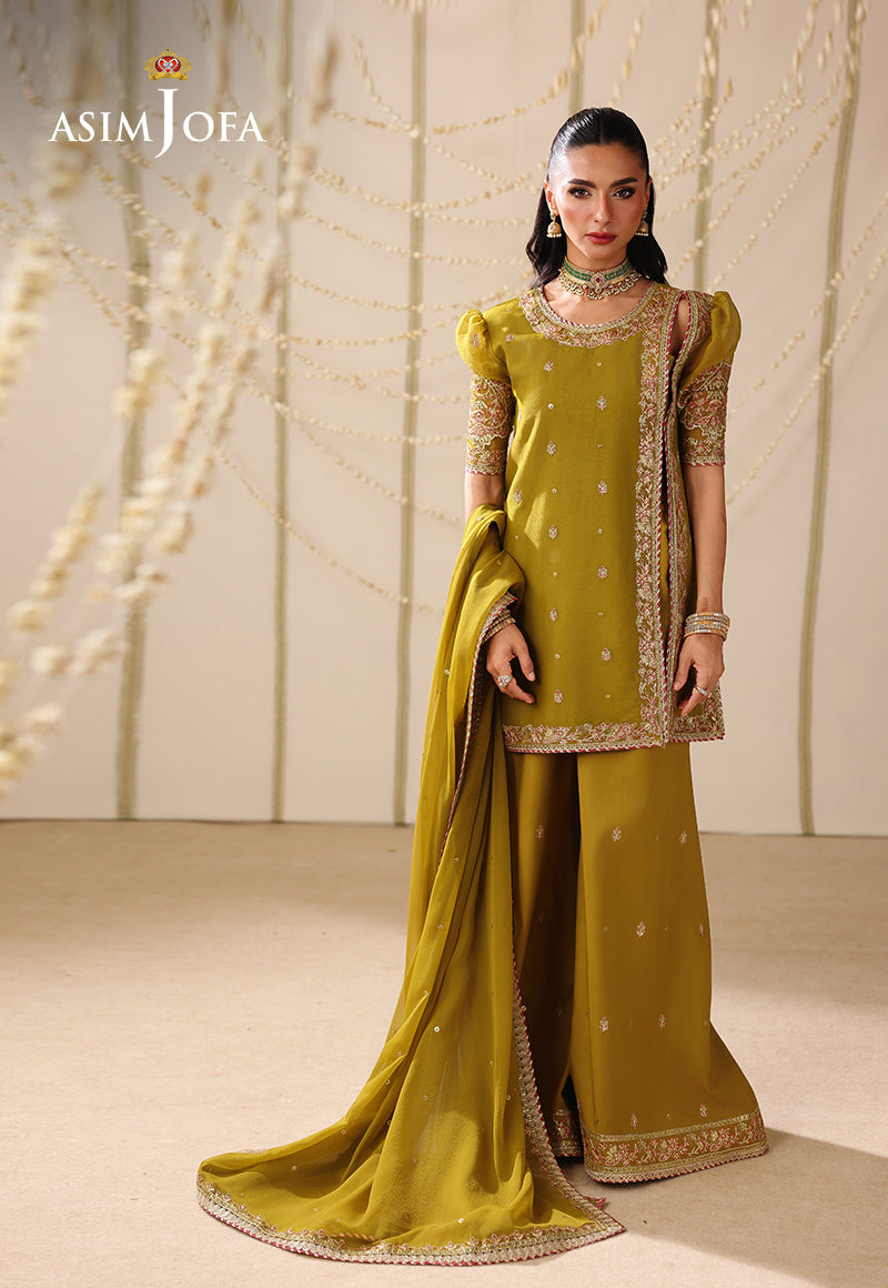 AJUFC-18 Embroidered Chiffon Unstitched 3 Pcs