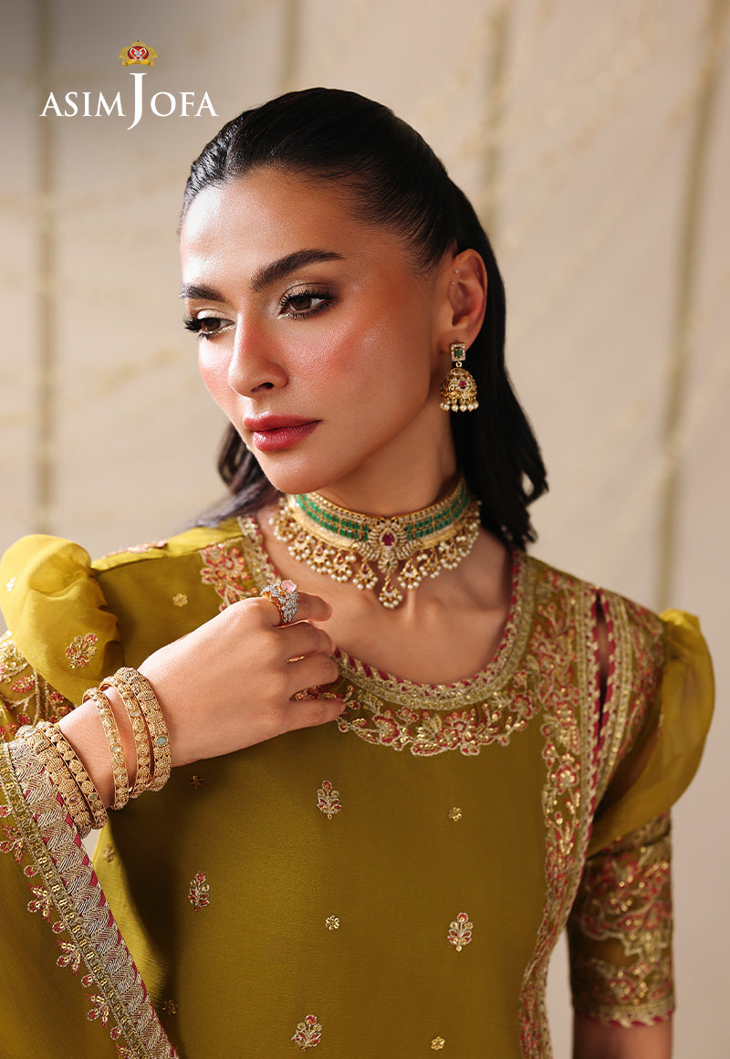 AJUFC-18 Embroidered Chiffon Unstitched 3 Pcs