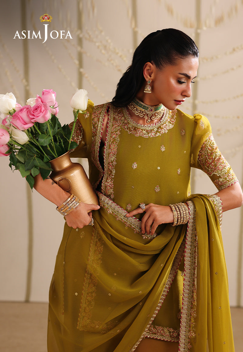 AJUFC-18 Embroidered Chiffon Unstitched 3 Pcs