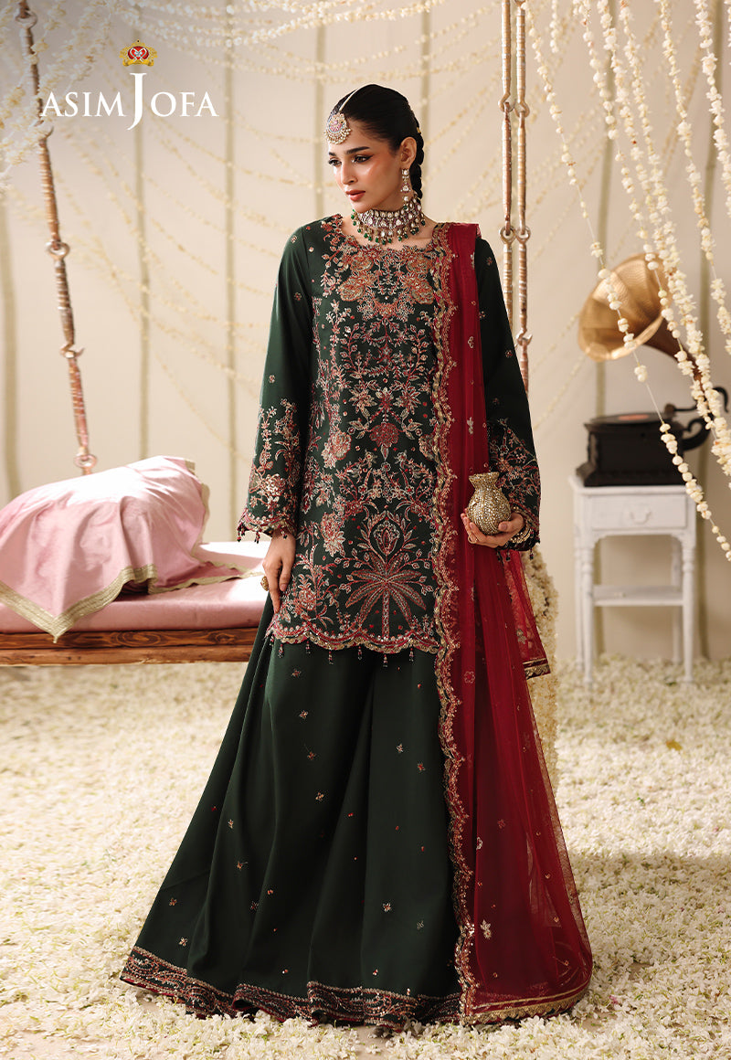 AJUFC-08 Embroidered Twisted Silk Unstitched 3 Pcs