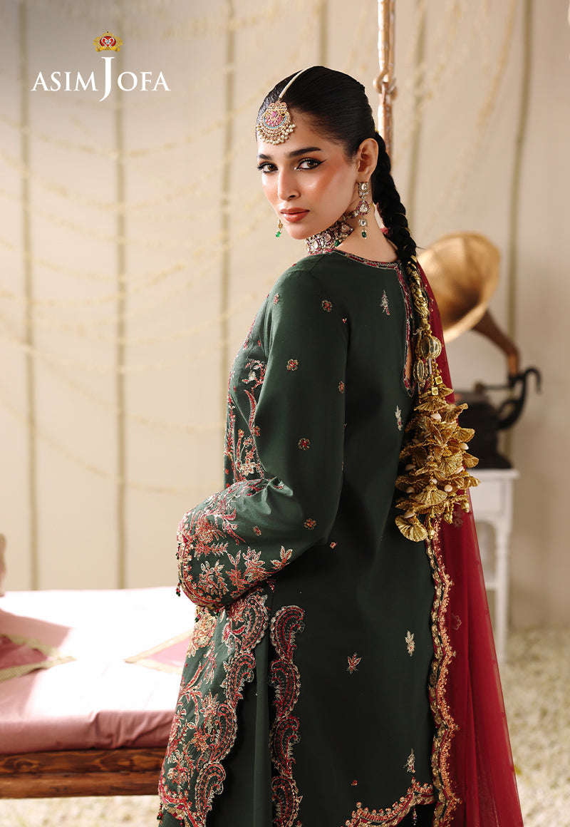 AJUFC-08 Embroidered Twisted Silk Unstitched 3 Pcs