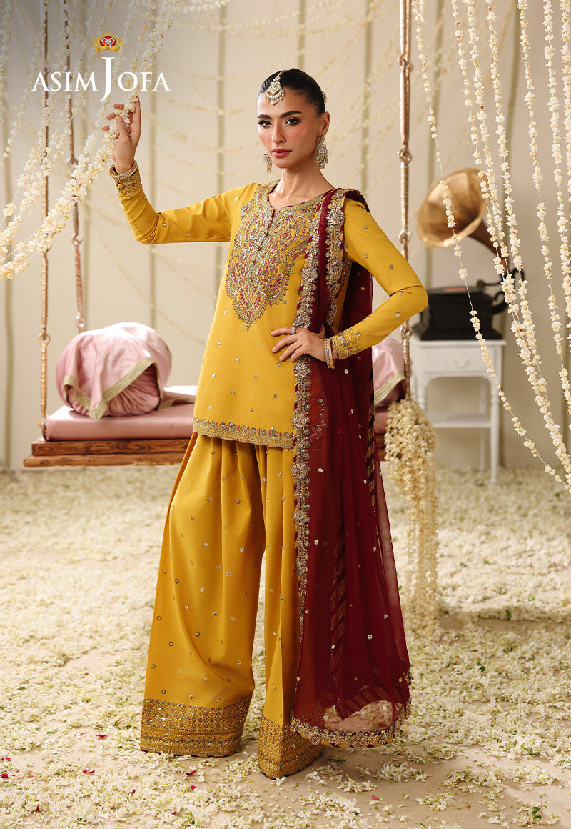 AJUFC-16 Embroidered Boski Silk Unstitched 3 Pcs