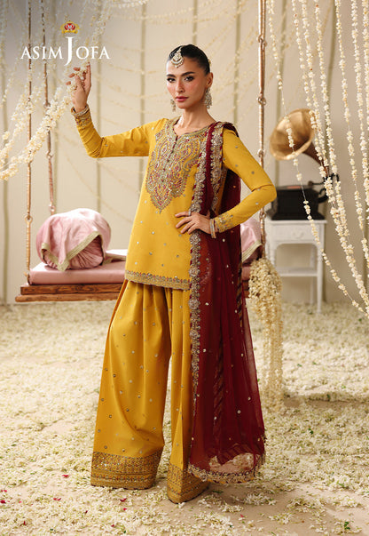 AJUFC-16 Embroidered Boski Silk Unstitched 3 Pcs