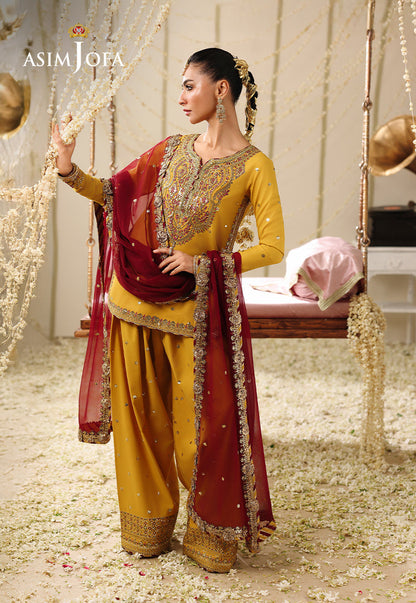 AJUFC-16 Embroidered Boski Silk Unstitched 3 Pcs