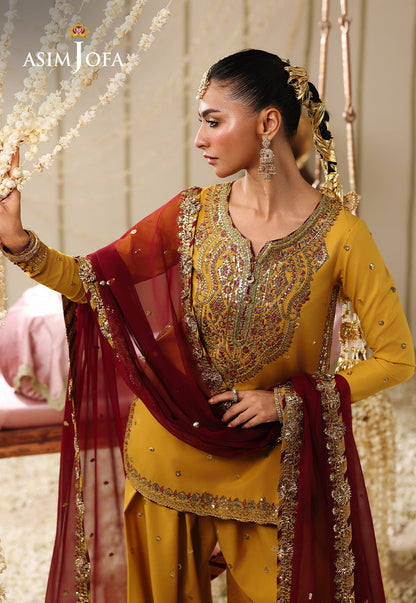 AJUFC-16 Embroidered Boski Silk Unstitched 3 Pcs