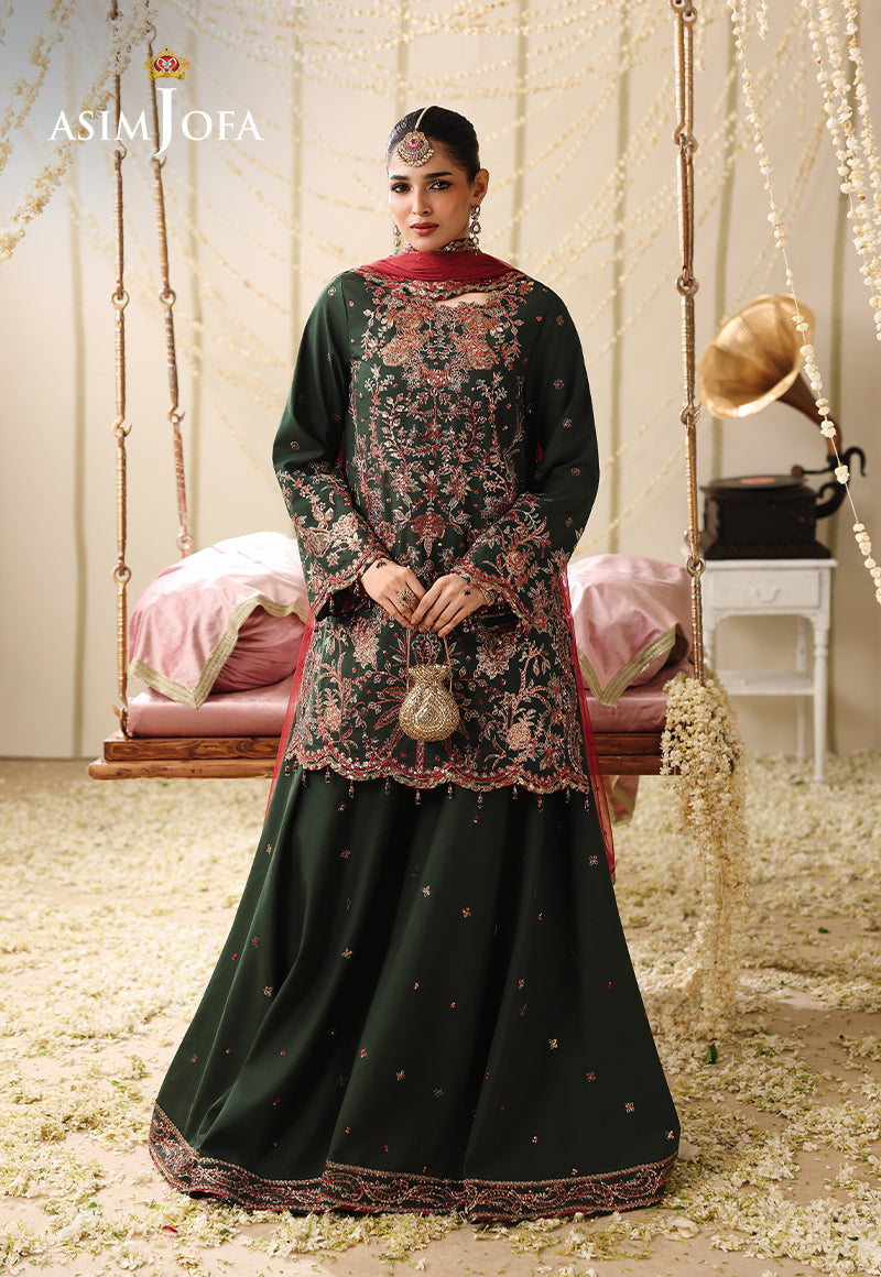 AJUFC-08 Embroidered Twisted Silk Unstitched 3 Pcs