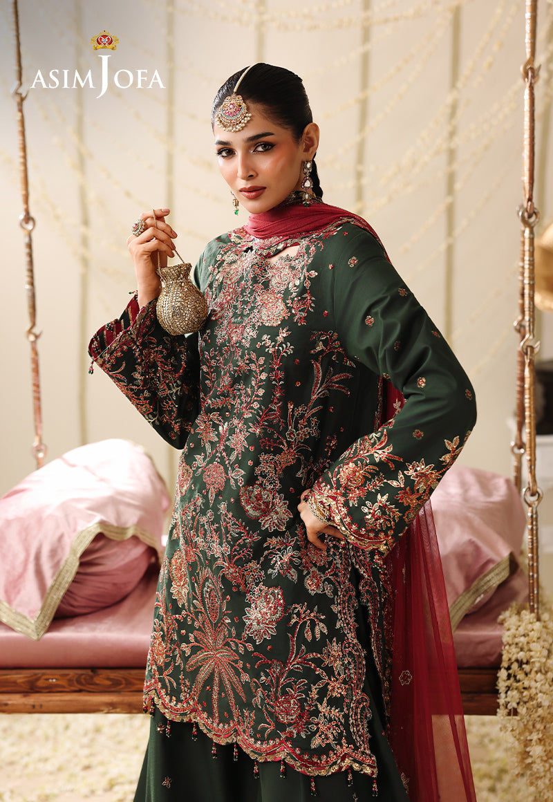 AJUFC-08 Embroidered Twisted Silk Unstitched 3 Pcs