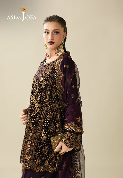AJULM-02 Embroidered Velvet Unstitched 3 Pcs