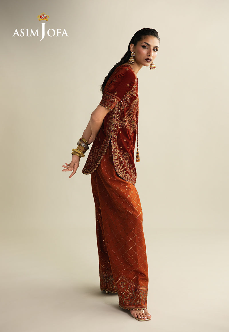 AJULM-08 Embroidered Velvet Unstitched 3 Pcs