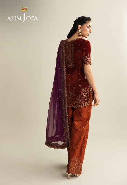 AJULM-08 Embroidered Velvet Unstitched 3 Pcs