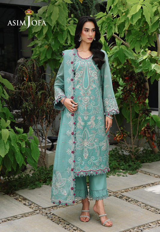 AJULC-09 Embroidered Paper Cotton Unstitched 3 Pcs
