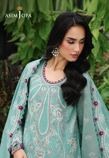 AJULC-09 Embroidered Chikankari Unstitched 3 Pcs