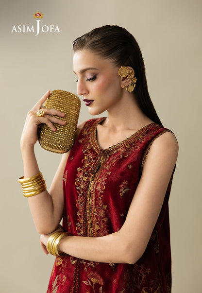 AJULM-05 Embroidered Velvet Unstitched 2 Pcs