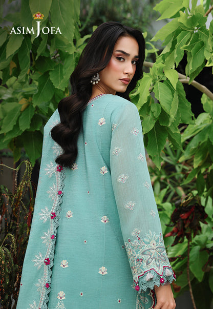 AJULC-09 Embroidered Chikankari Unstitched 3 Pcs