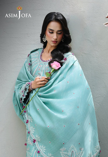 AJULC-09 Embroidered Chikankari Unstitched 3 Pcs