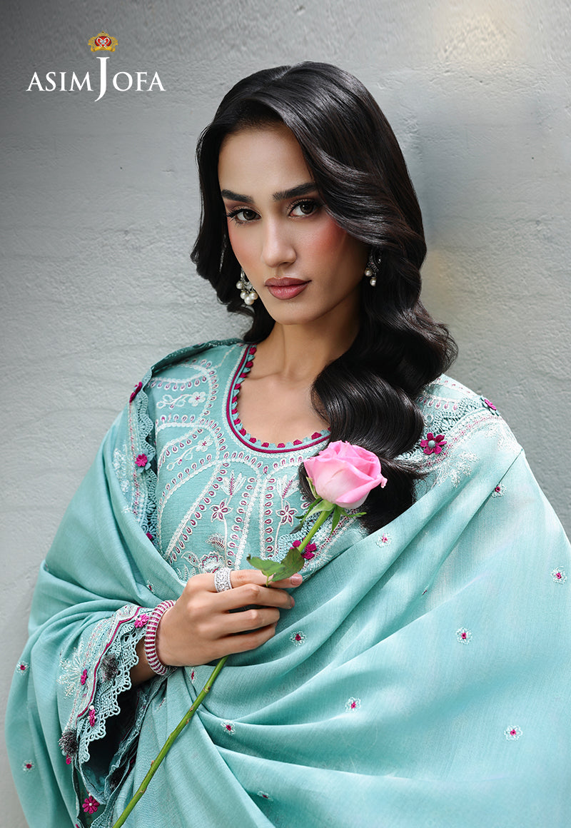 AJULC-09 Embroidered Chikankari Unstitched 3 Pcs