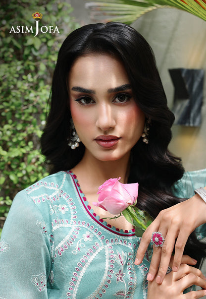 AJULC-09 Embroidered Chikankari Unstitched 3 Pcs
