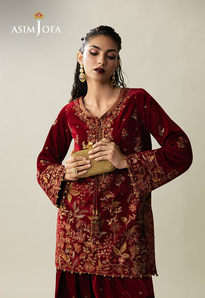 AJULM-05 Embroidered Velvet Unstitched 2 Pcs