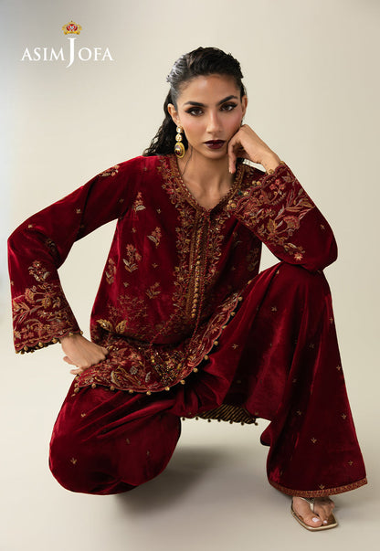 AJULM-05 Embroidered Velvet Unstitched 2 Pcs
