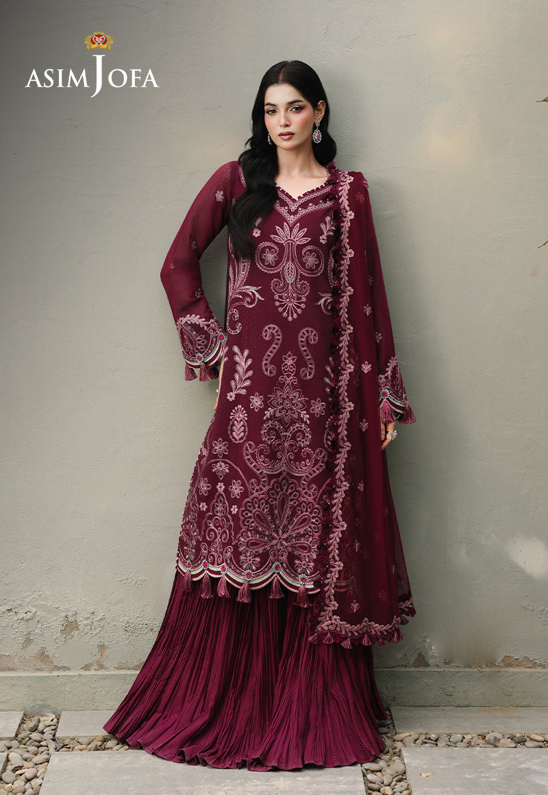 AJULC-10 Embroidered Chikankari Unstitched 3 Pcs