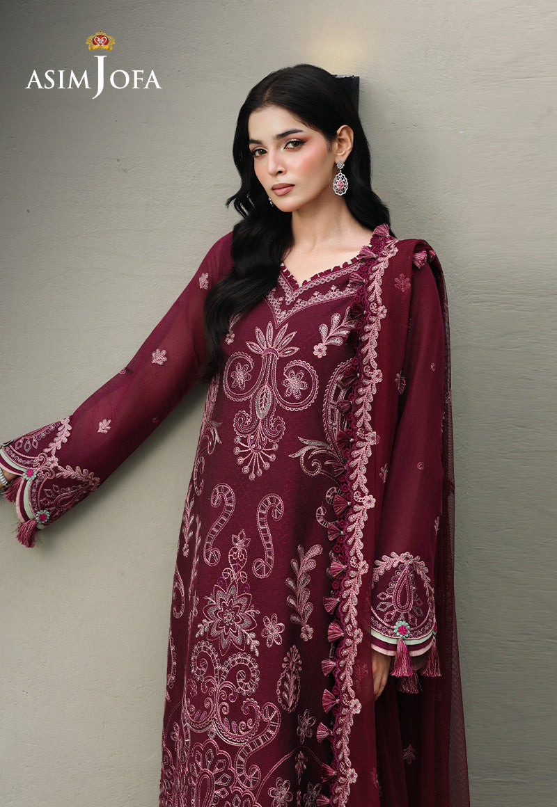 AJULC-10 Embroidered Chikankari Unstitched 3 Pcs