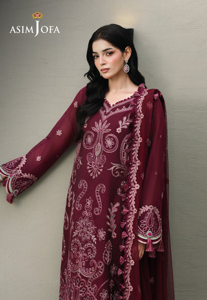 AJULC-10 Embroidered Chikankari Unstitched 3 Pcs