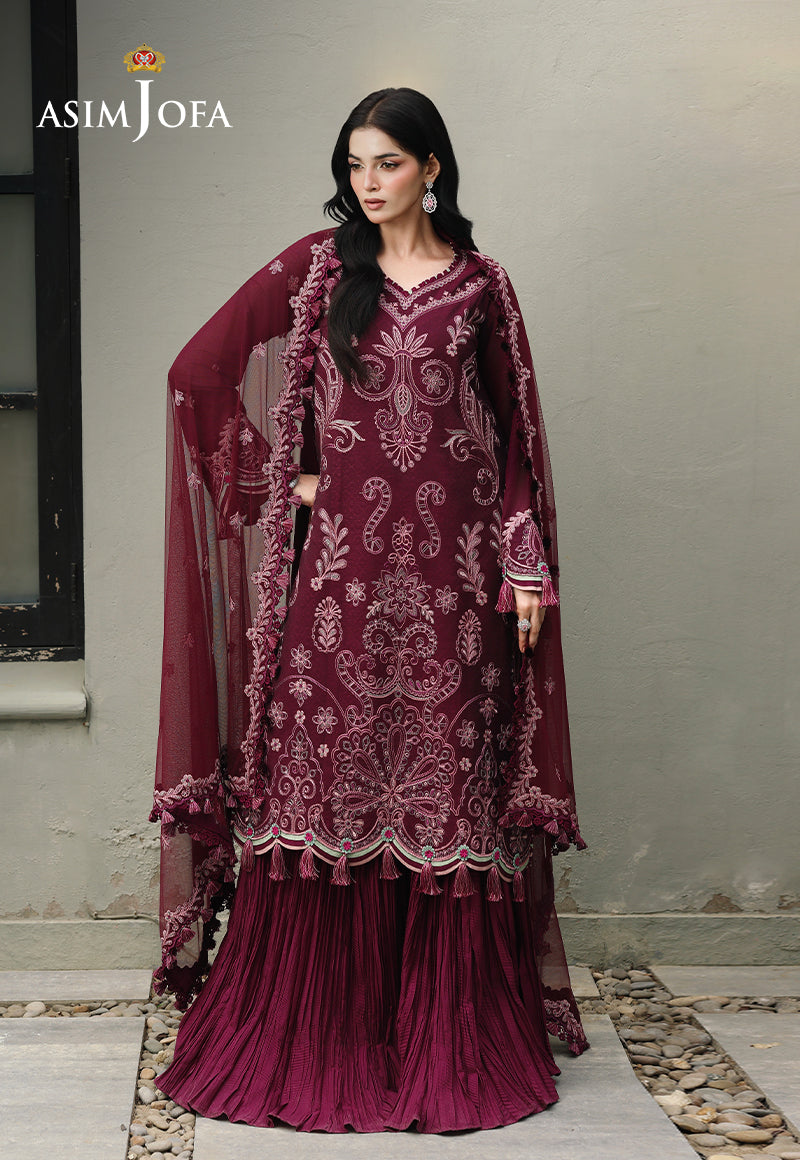 AJULC-10 Embroidered Chikankari Unstitched 3 Pcs