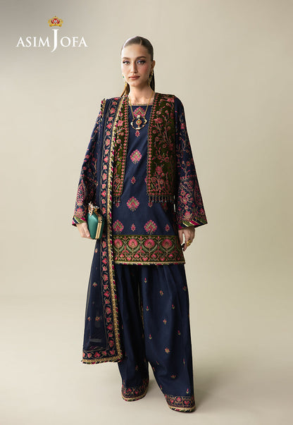 AJULM-04 Embroidered Velvet Unstitched 4 Pcs