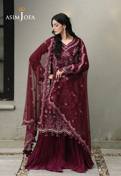 AJULC-10 Embroidered Chikankari Unstitched 3 Pcs
