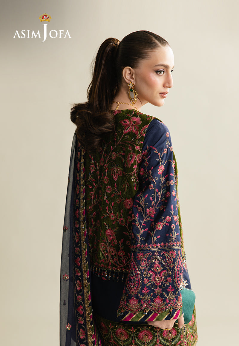 AJULM-04 Embroidered Velvet Unstitched 4 Pcs