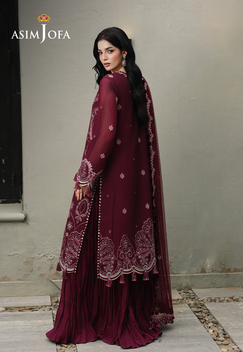 AJULC-10 Embroidered Chikankari Unstitched 3 Pcs